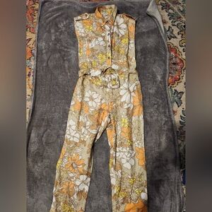 Anthropology Current Air retro womens Jumpsuit floral BOHO sz XS